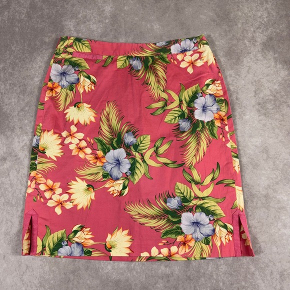 Tommy Bahama Dresses & Skirts - Tommy‎ Bahama Hibiscus Floral Cotton Stretch Mini Pencil Skirt  6 Pink Tropical